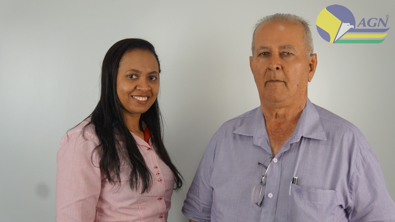 Sr. Anésio Nogueira ao lado de Ester, que foi a primeira funcionária da AGN - 2018